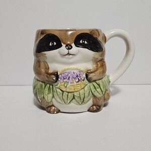 Otagiri Mary Ann Baker Raccoon Mug Hand‎ Painted Japan Ceramic Mug Vintage